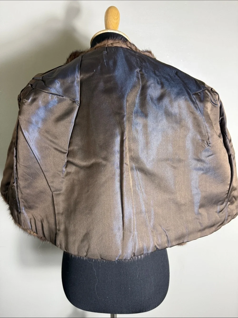 Vintage Brown Mink Fur Stole Short Coat Capelet